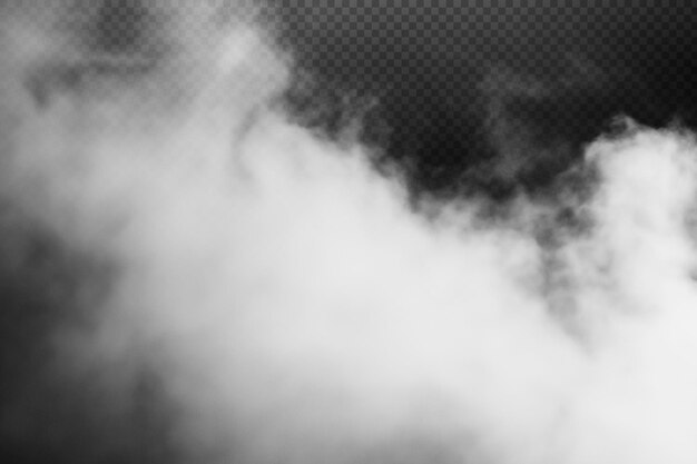 Efecto de humo realista sobre un fondo transparente