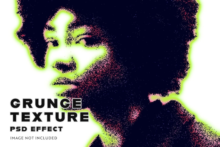 PSD efecto de imagen psd de textura grunge colorida