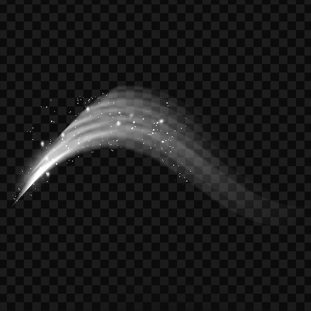 efecto de líneas giratorias brillantes y brillantes blancas