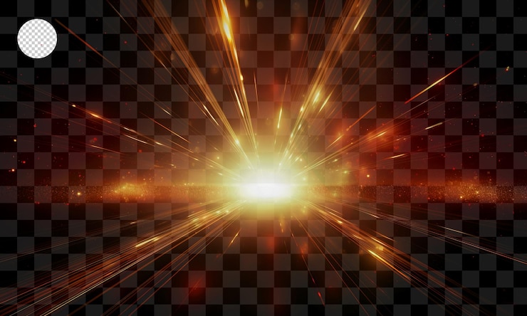 PSD efecto de luz aislado sobre fondo transparente png psd