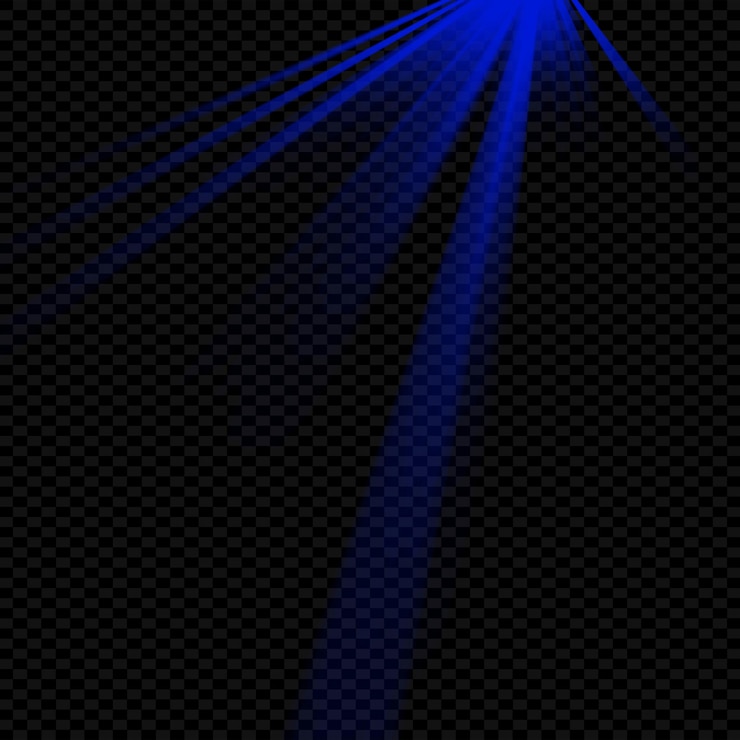 PSD efecto de luz azul psd en fondo transparente