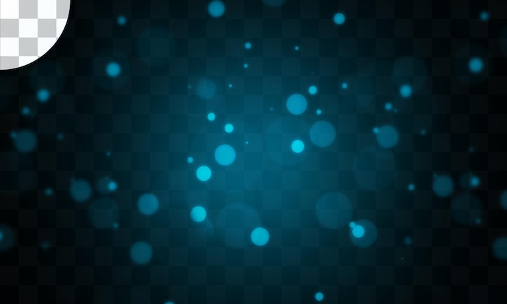 PSD efecto de luz con bokeh de fondo transparente