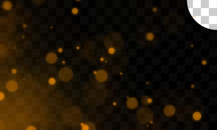 PSD efecto de luz con bokeh de fondo transparente