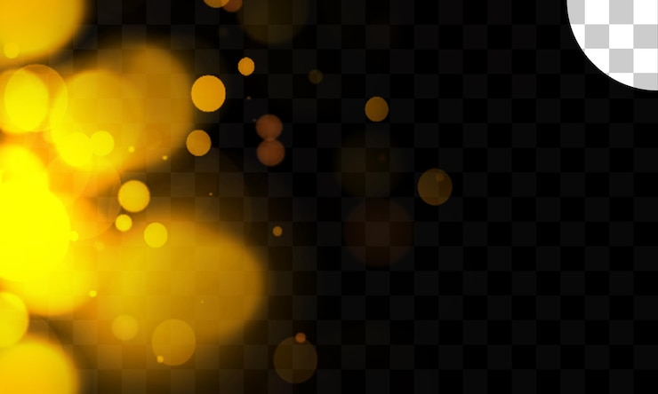 PSD efecto de luz con bokeh de fondo transparente