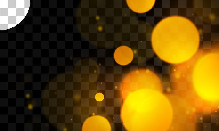 PSD efecto de luz con bokeh de fondo transparente