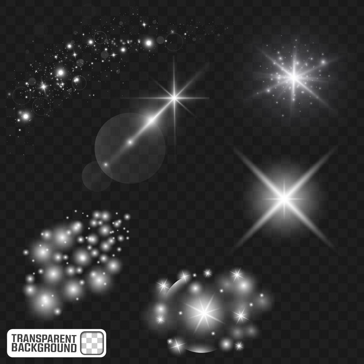 Efecto de luz de chispas blancas PNG Estrellas brillantes Amplificador de centelleo superposición de brillo