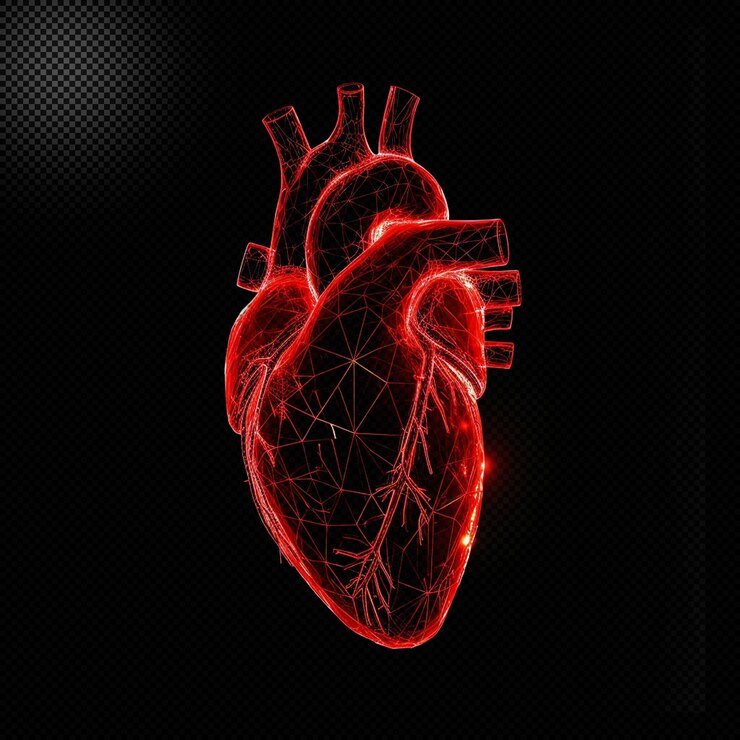 PSD efecto de luz del corazón fondo transparente