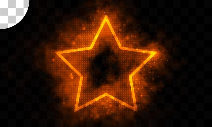 PSD efecto de luz de estrella amarilla