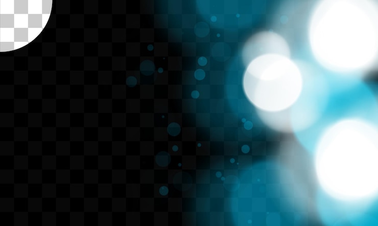 PSD efecto de luz con fondo transparente bokeh.
