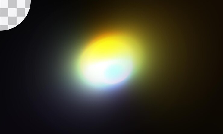 PSD efecto de luz con fondo transparente.