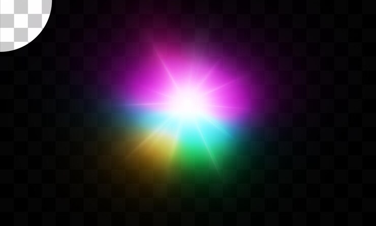 PSD efecto de luz con fondo transparente.
