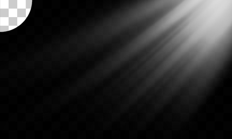 PSD efecto de luz con fondo transparente
