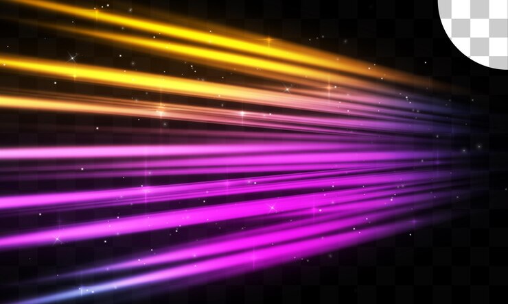 PSD efecto de luz con fondo transparente.