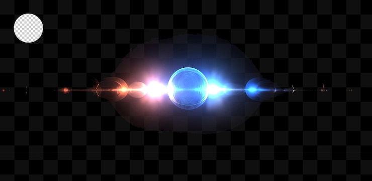 PSD efecto de luz en un fondo transparente