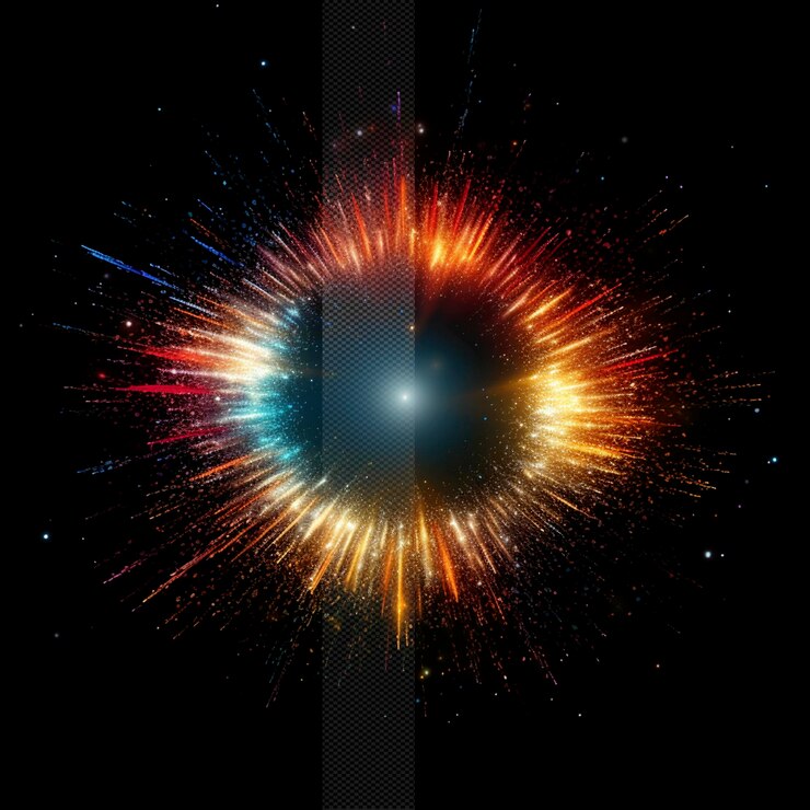 PSD un efecto de luz de fuegos artificiales