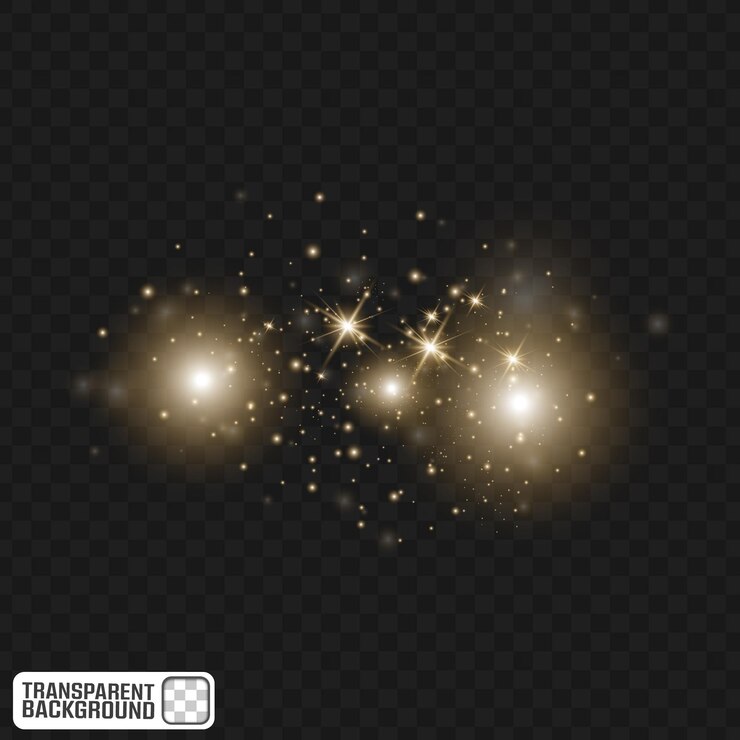 El efecto de luz Golden Sparkle PNG Glitter amp Glow Overlay