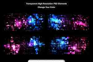 PSD efecto de luz de led tecnología del futuro cubos de resplandor señal digital