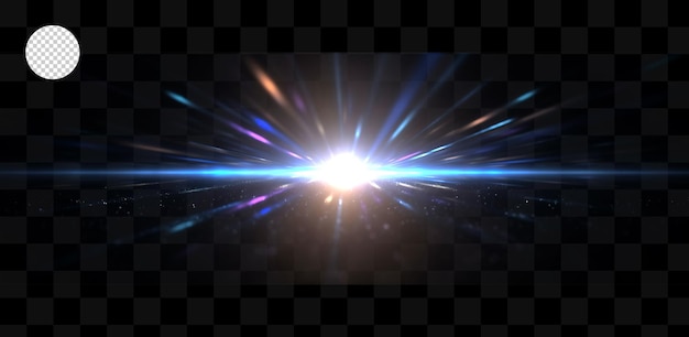 efecto de luz sobre un fondo transparente