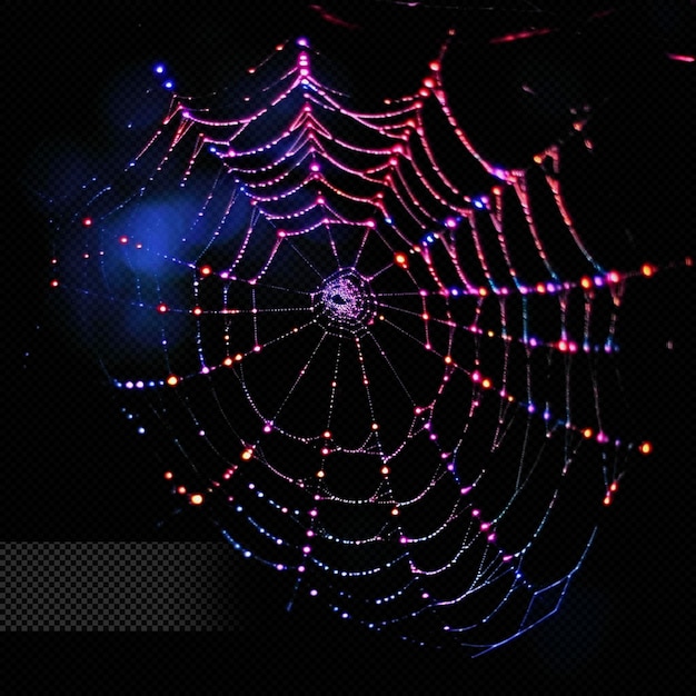 Efecto de luz de la tela de araña de colores fondo transparente