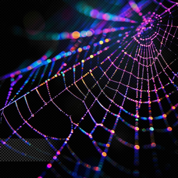 PSD efecto de luz de la tela de araña de colores fondo transparente