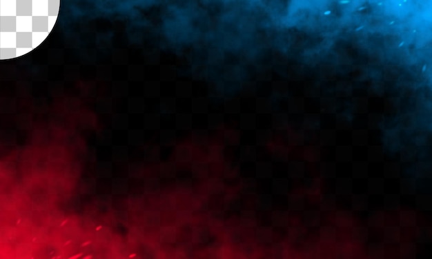Efecto de luz transparente azul y rojo.