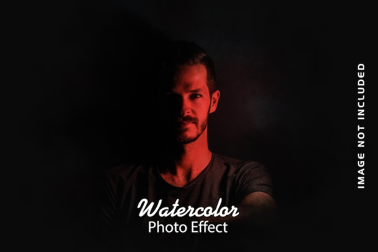 efecto de marco de foto de pintura de acuarela