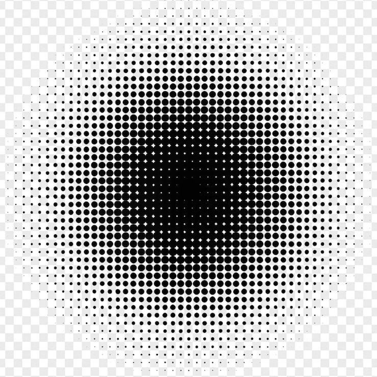 PSD efecto de medio tono detallado aislado en un fondo transparente para el efecto fotográfico