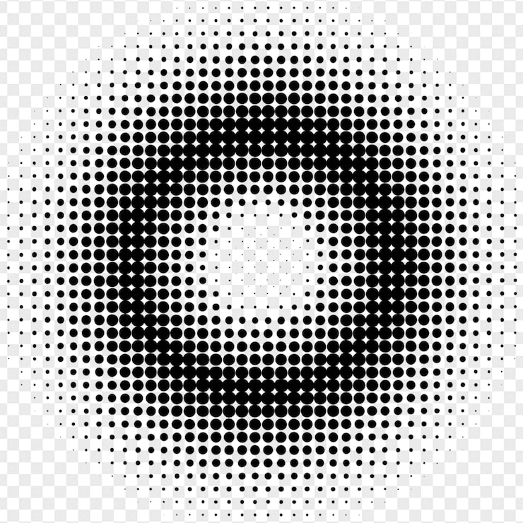 PSD efecto de medio tono detallado aislado en un fondo transparente para el efecto fotográfico