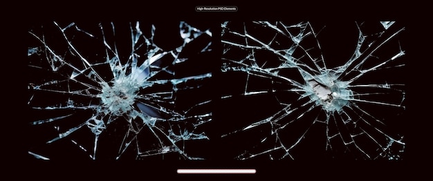 PSD el efecto de la pantalla del teléfono inteligente rota y agrietada
