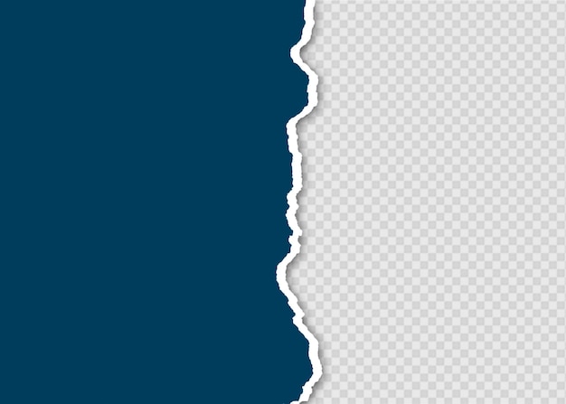 Efecto de papel roto con áreas azules y transparentes