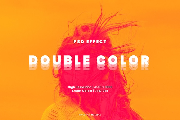PSD efecto de photoshop de doble color psd