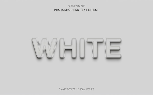 PSD efecto de photoshop de estilo de texto blanco