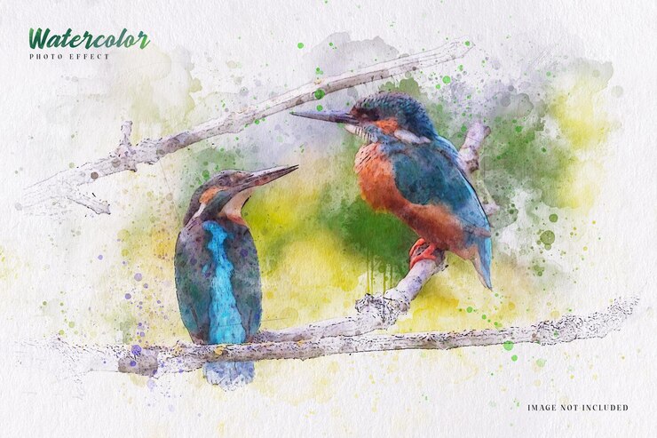 PSD efecto photoshop de pintura en acuarela