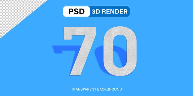 Efecto de piedra número 70 aislado en un fondo transparente