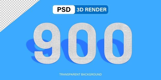 Efecto de piedra número 900 aislado en un fondo transparente
