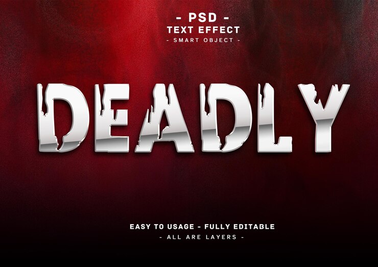 PSD efecto psd editable de 3d mortal 78900