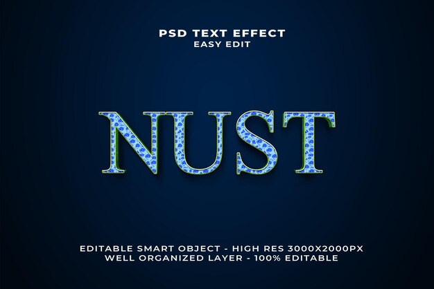Efecto PSD editable de Nust 3D 836