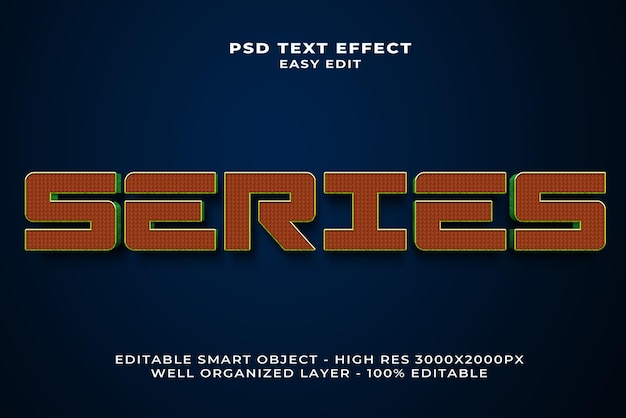 Efecto PSD editable de la serie 3D