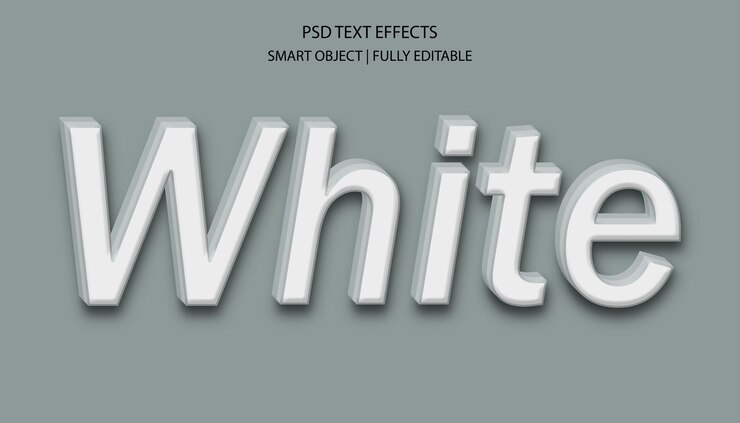 PSD efecto psd de texto blanco elegante y editable