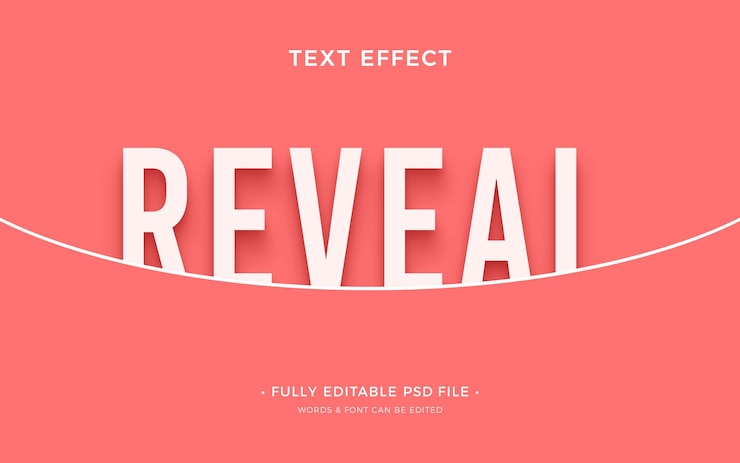 PSD efecto de revelación de texto