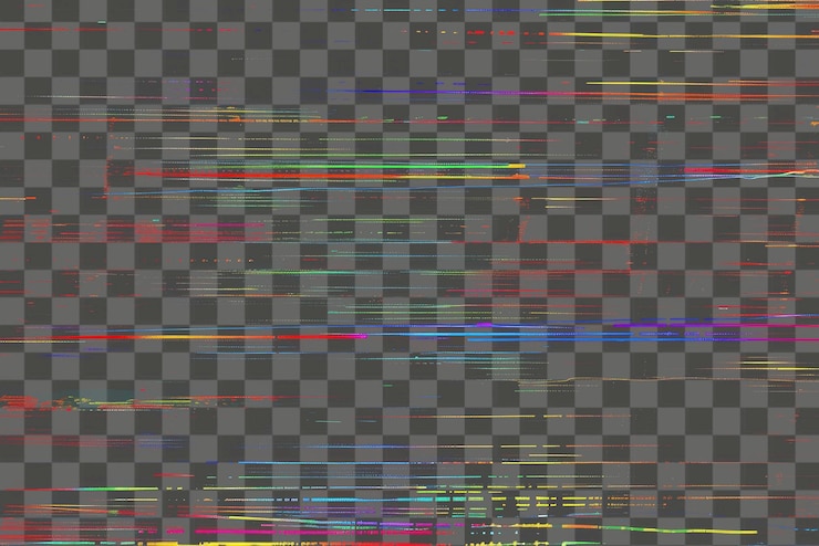 PSD efecto de superposición png de glitch vibrante fondo transparente
