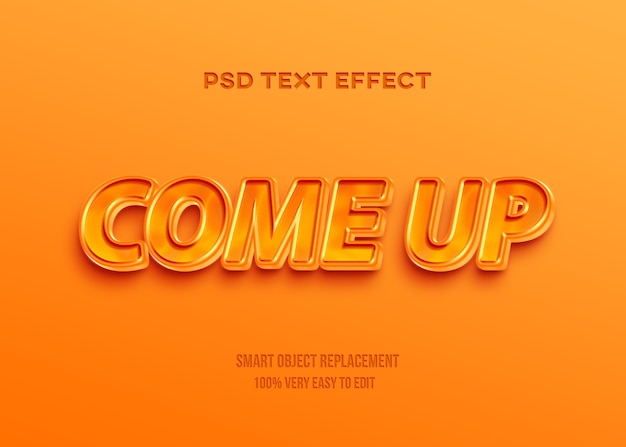 PSD efecto tex dorado naranja brillante 3d