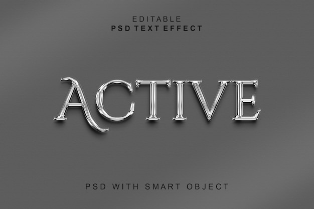 PSD efecto de texto 3d activo