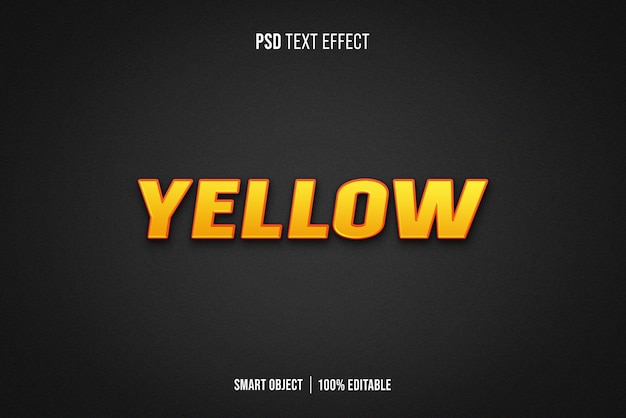 Efecto de texto 3D amarillo