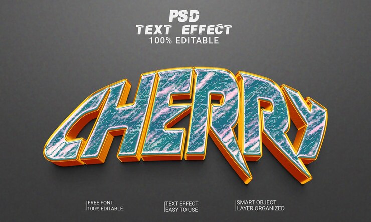 PSD efecto de texto 3d archivo psd de estilo de texto editable completo