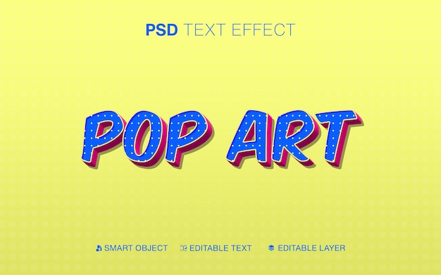 Efecto de texto 3d arte pop