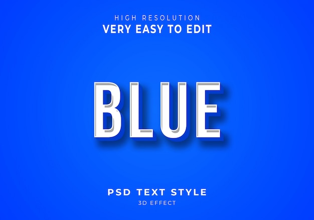 PSD efecto de texto 3d azul