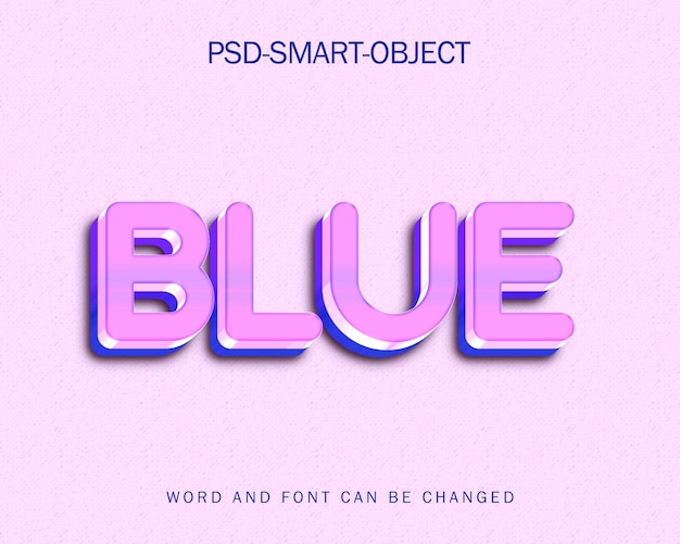 Efecto de texto 3d azul