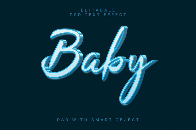Efecto de texto 3d de bebé