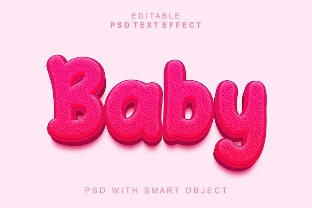 Efecto de texto 3d de bebé